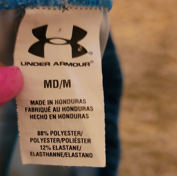 Under Armour Blue Floral Print Cropped Workout Pants M - Picture 2 of 9